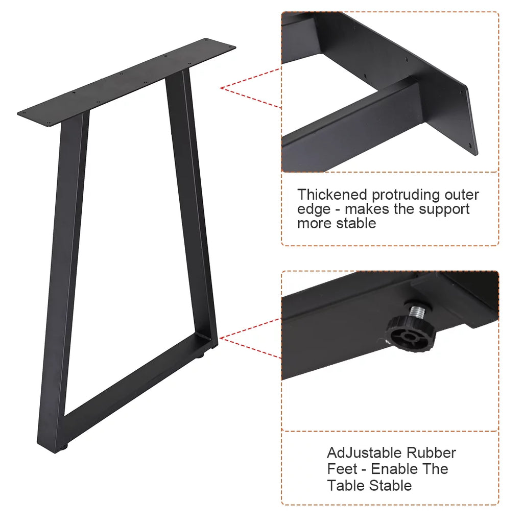 Metal Table Legs 28" Trapezoid Heavy Duty Set of 2 O119
