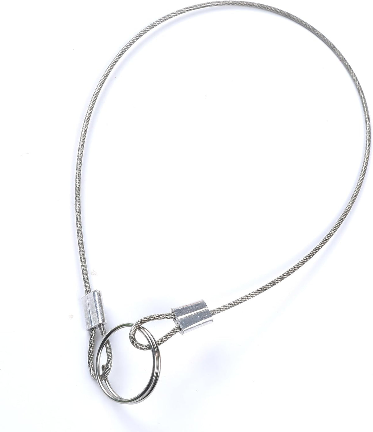 Stainless Steel Lanyard Cable Tether 2 Loops with Quick Release Ring Rubber Coating 12 (30.5cm) Set of 10 W4226