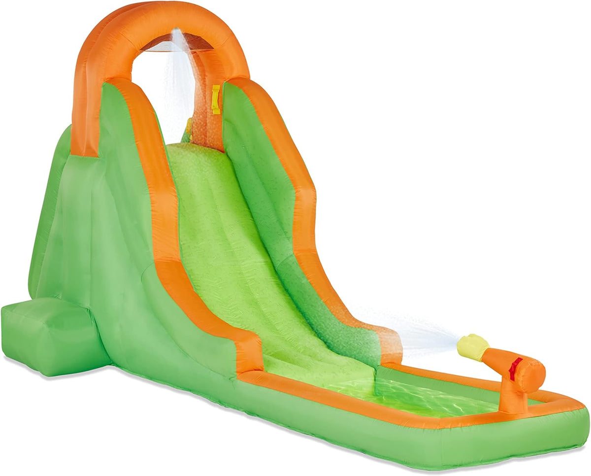 Compact Inflatable Water Slide Park with Climbing Wall, Slide, Splash Pool, Air Pump & Carrying Case S2294