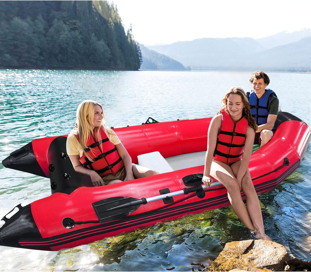 10ft Inflatable Boat with Oars Air Pump A35625
