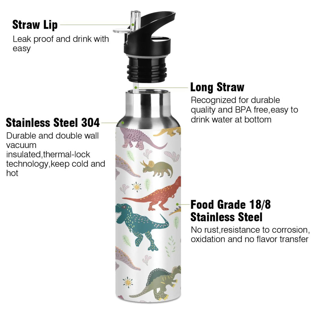 Stainless Steel Insulated Water Bottle with Straw Lid R5952