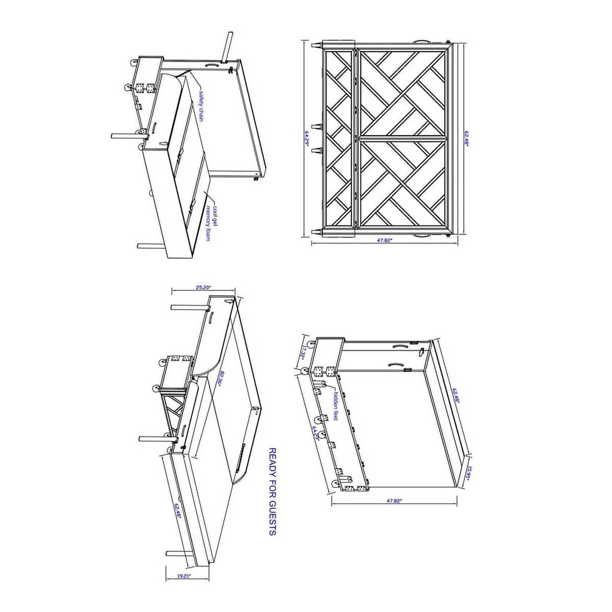 Queen Solid Wood Murphy Cabinet Bed T498566