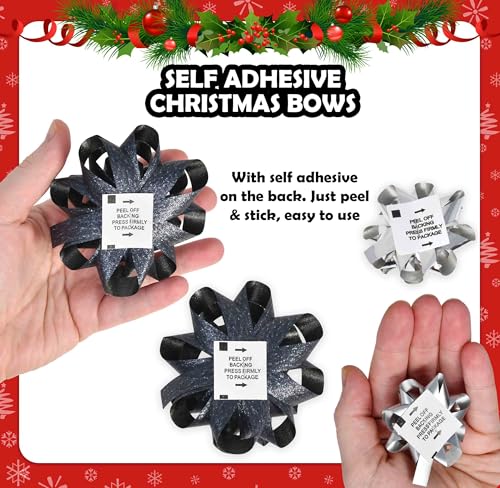32 Pcs Multi Colored Gift Bows and 8 Curling Ribbon Rolls L660920