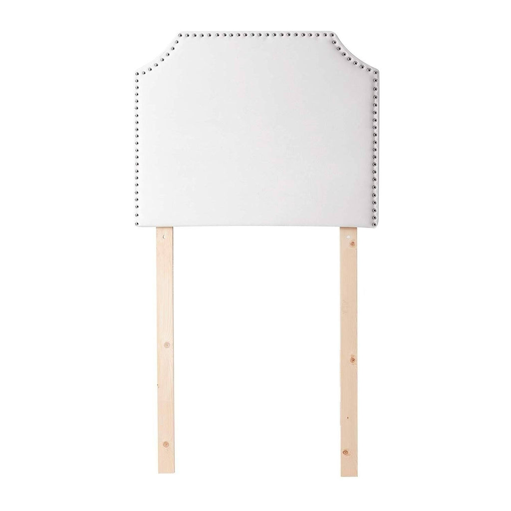 White Plush College Headboard with Legs G54300