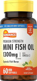 Fish Oil 1300 mg Natural Lemon Flavor 60 Mini Softgels Pack of 4 O814