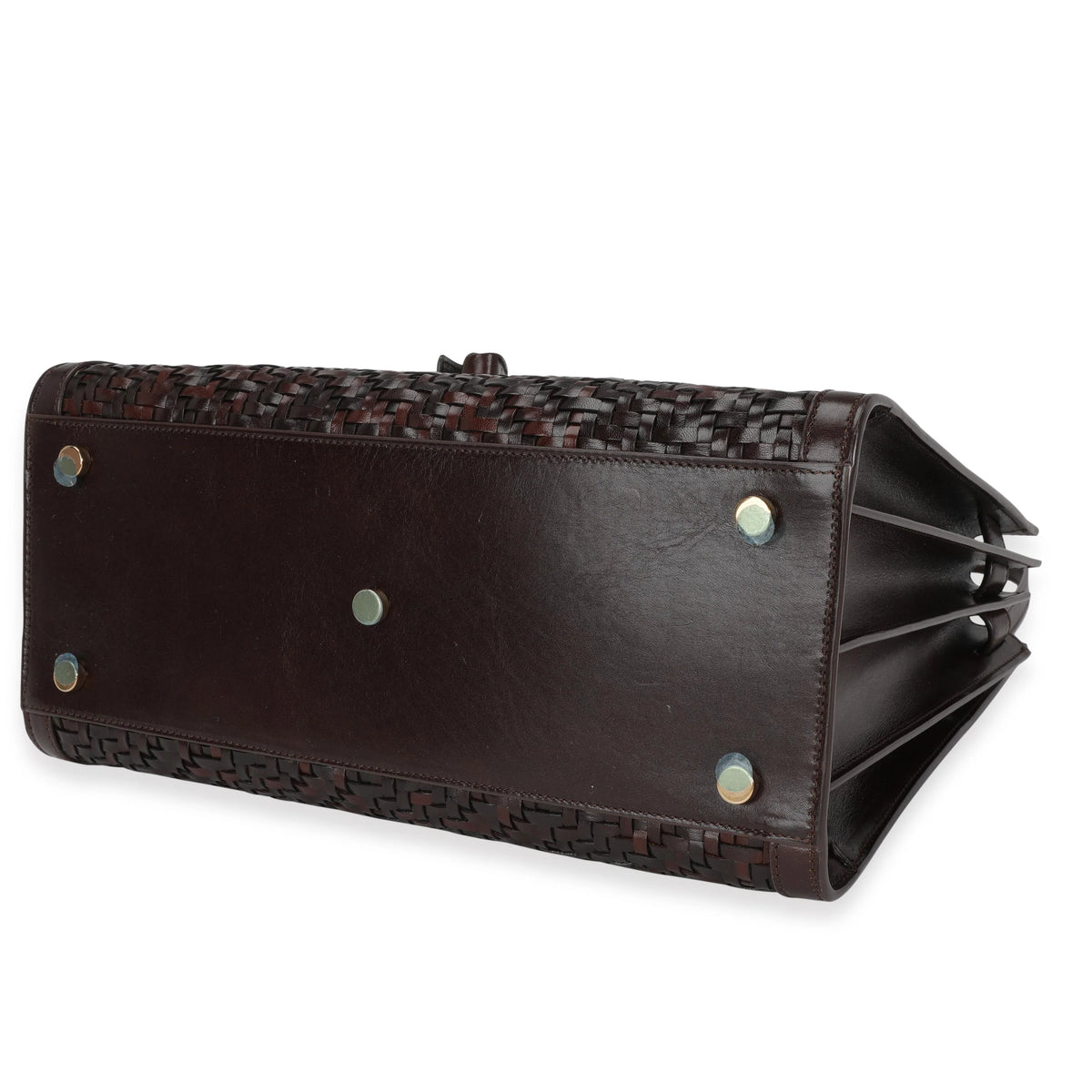 Brown Woven Leather Small Sac De Jour F39720
