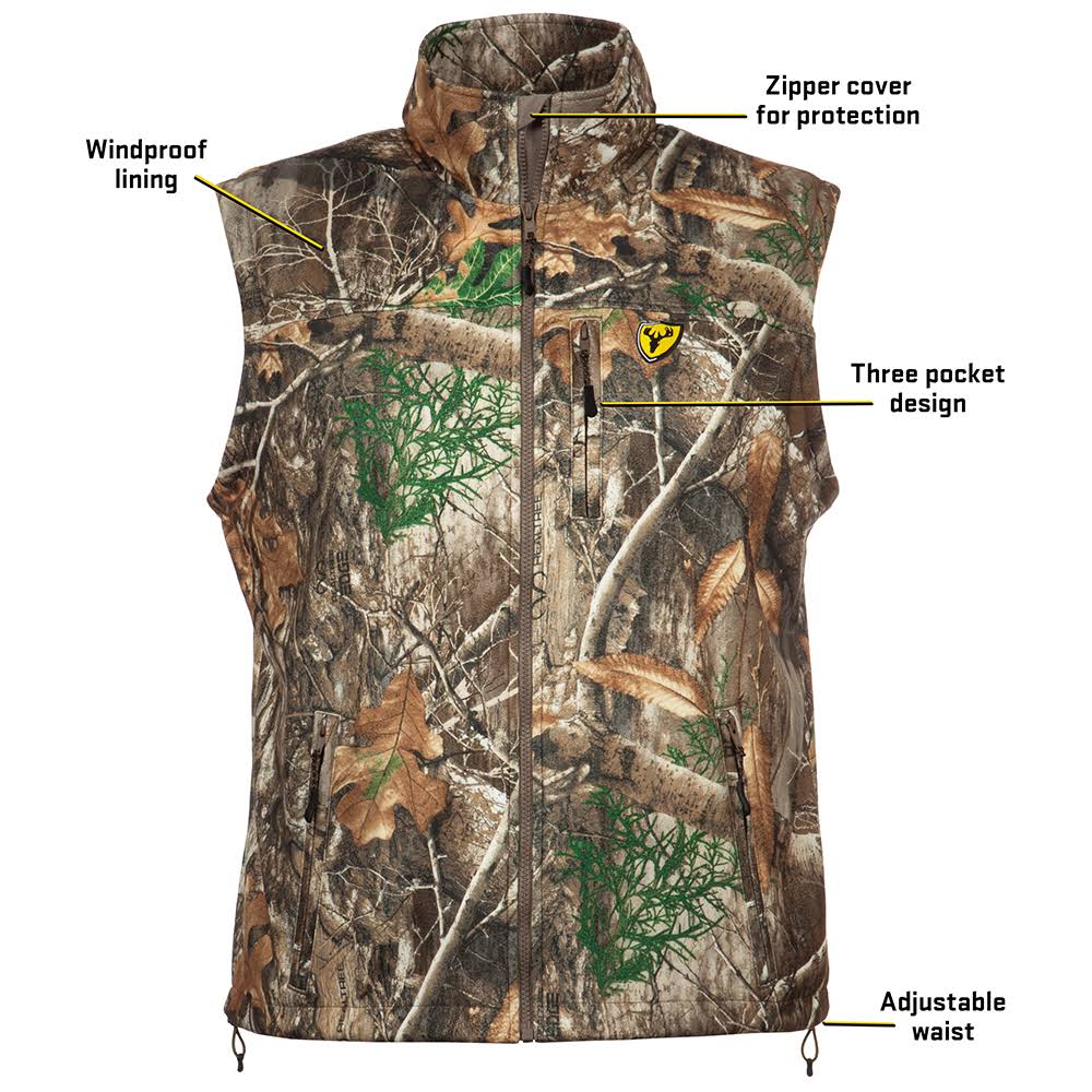 Wooltex Hunting Vest, Size: Large, Realtree Edge M6024