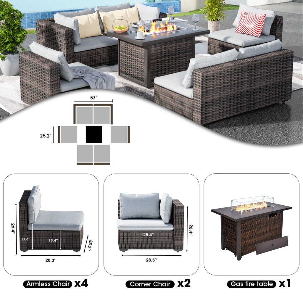 Blue Wicker Sectional Sofa P52828