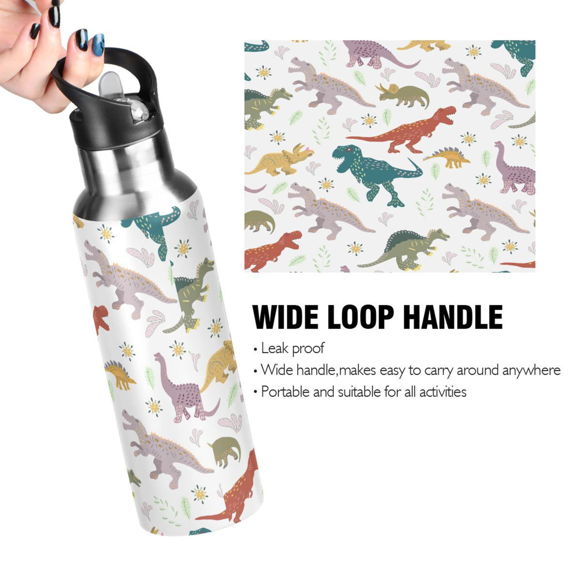 Stainless Steel Insulated Water Bottle with Straw Lid R5952