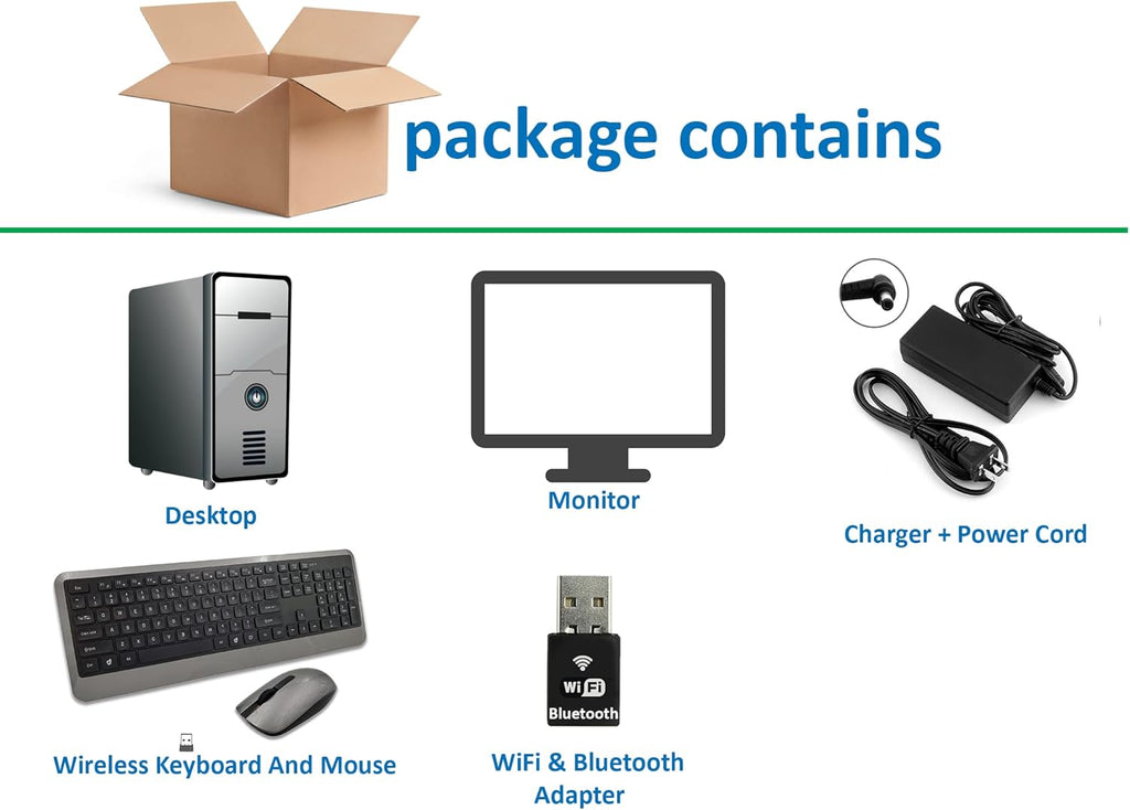 HP 705 G2 Desktop PC AMD Pro A4-8350B R5 Processor, 8GB Ram, 256 GB M.2 SSD, WiFi & Bluetooth, Wireless Keyboard Mouse, 27 Inch LED Monitor, Windows 10 Q865384