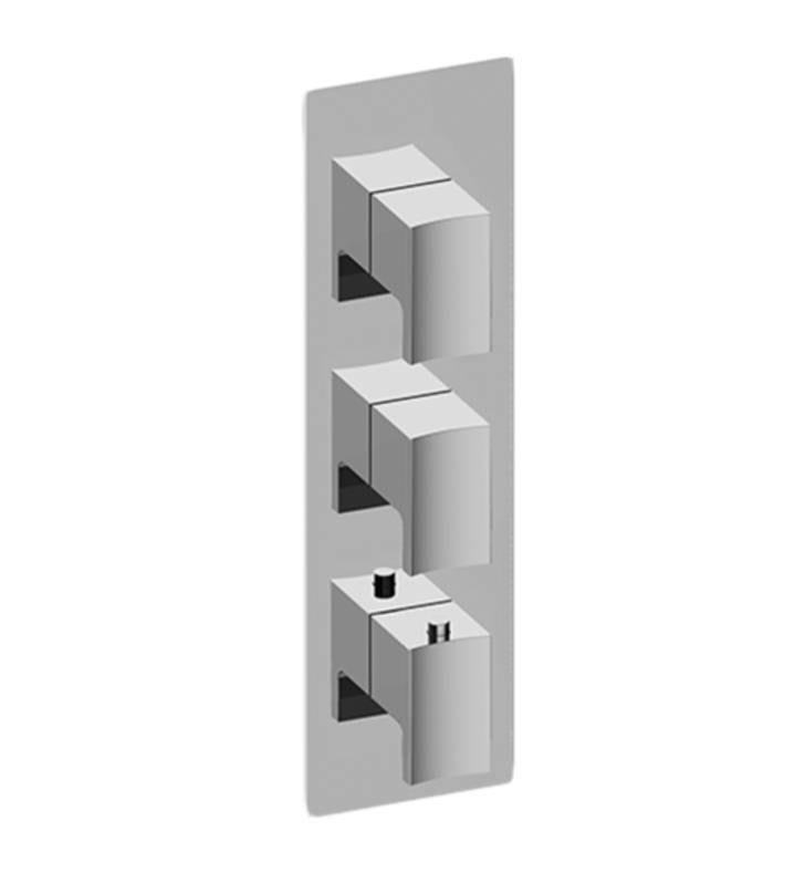 Polished Nickel Square Thermostatic 3-Hole Trim Plate X407980