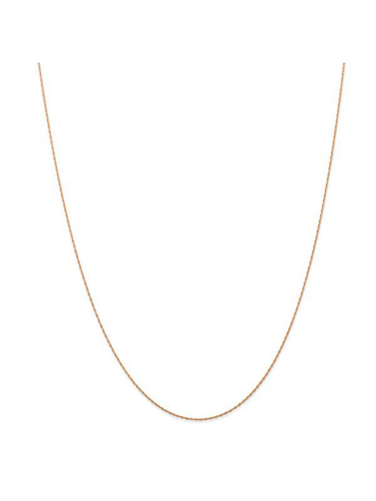 14k Rose Gold Thin Cable Rope Chain - 20 Inch N5378