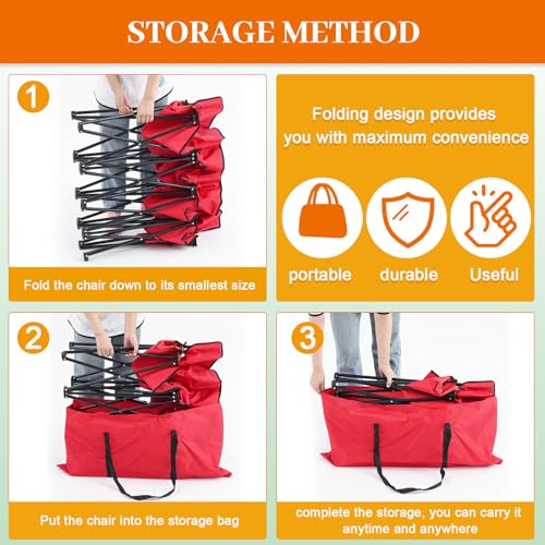 Portable 4 Seat Foldable Soccer Bench with Pockets and Carrying Bag J2814