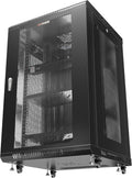Wall Mount Server Rack Locking Network Cabinet 18 U Vented Enclosure with Casters Shelf H6916