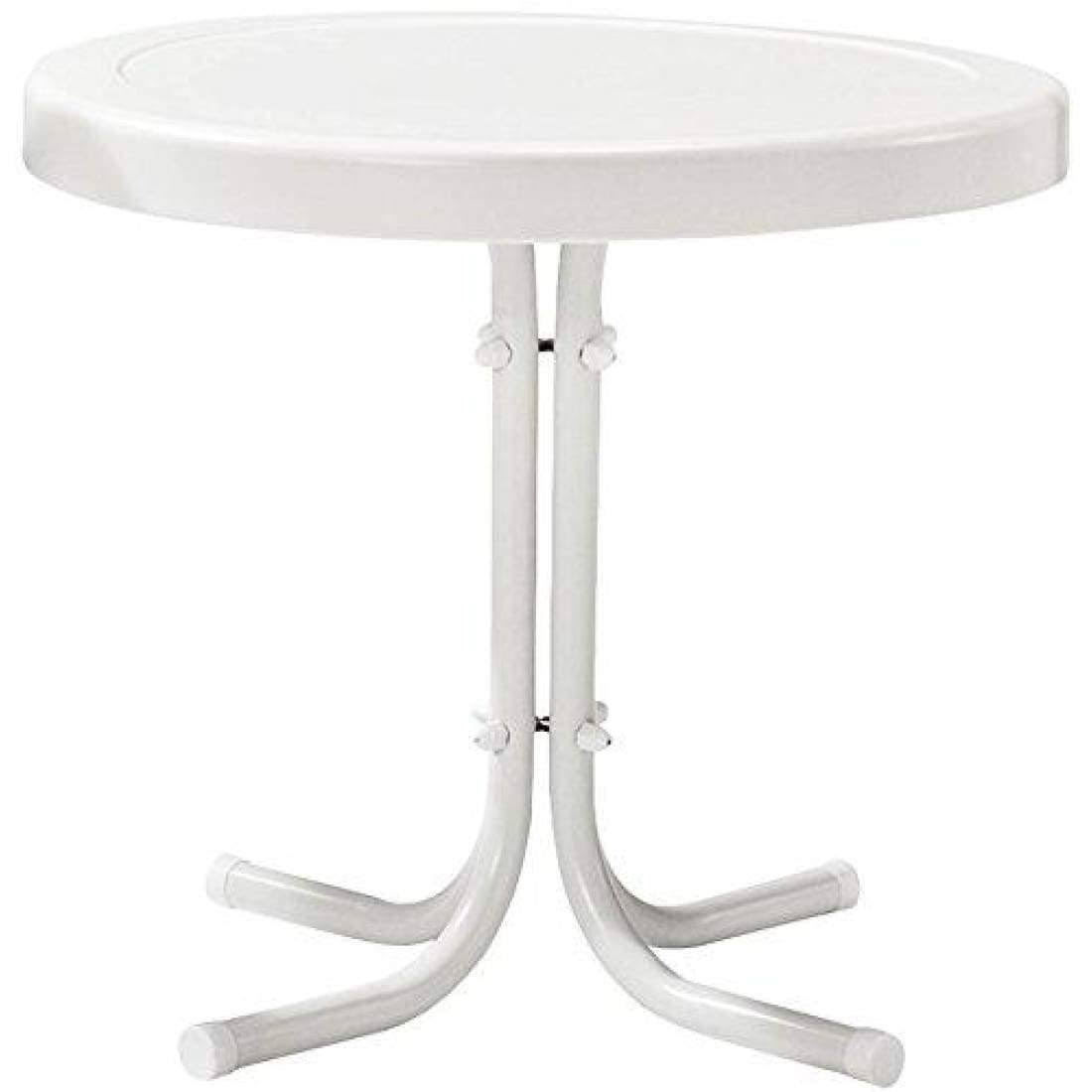 Metal Outdoor Side Table Alabaster White M85249