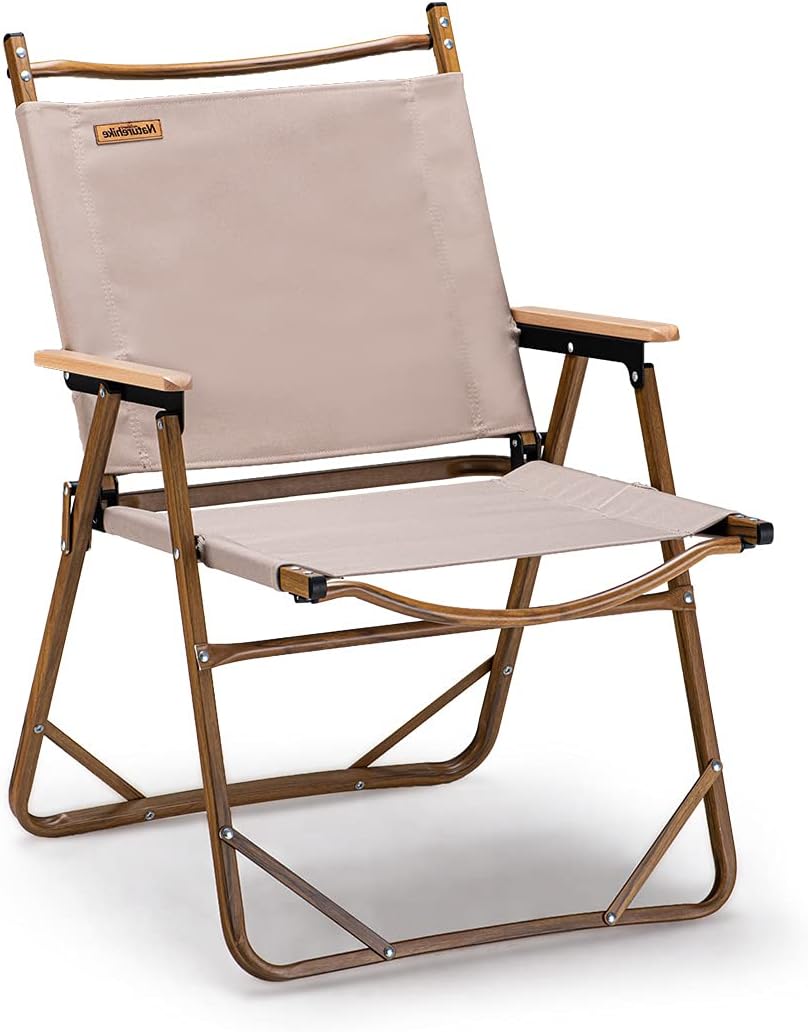 Black Wood Grain Aluminum Folding Camping Chair L516