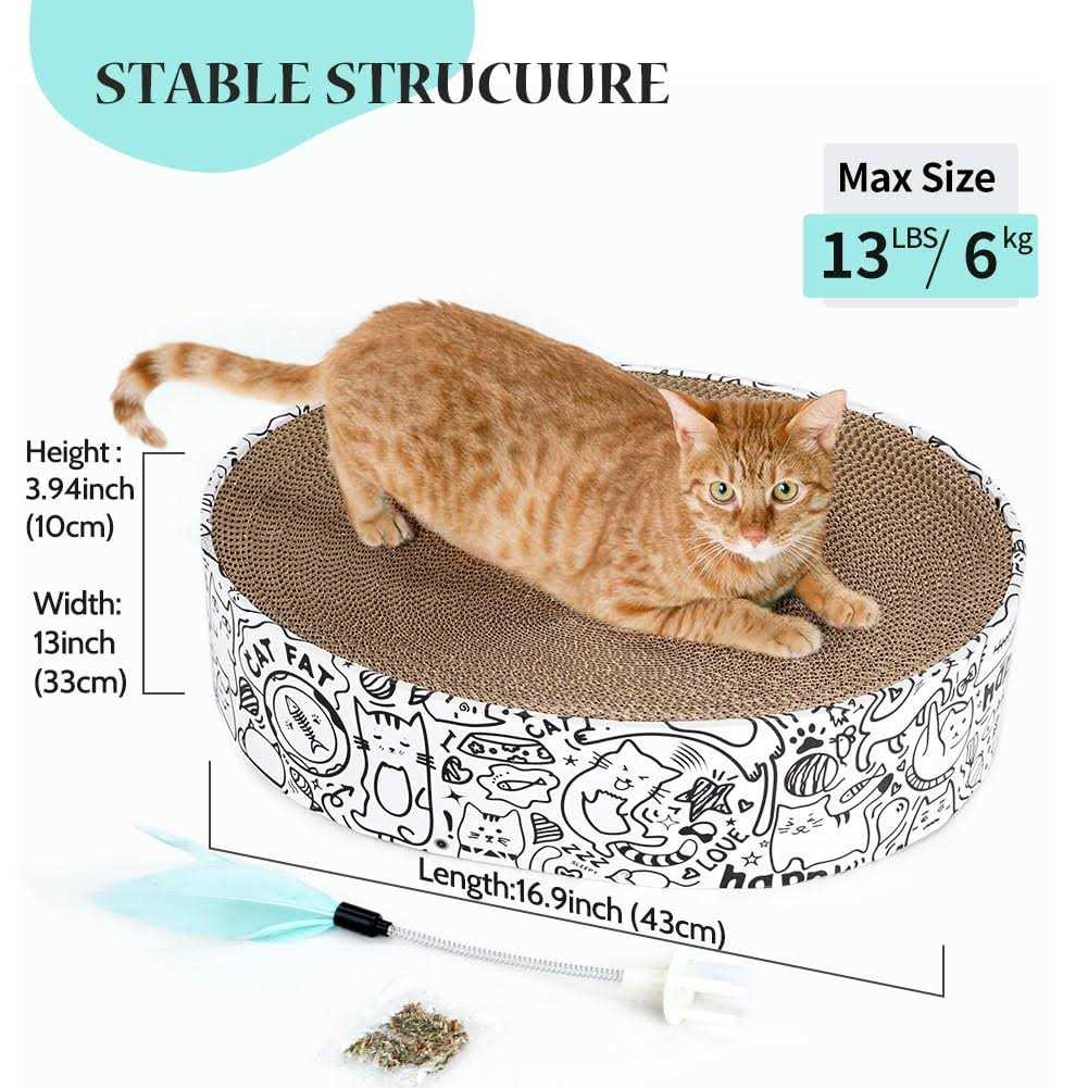 2in1 Oval Cardboard Cat Scratcher Bed L675109
