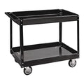 36 in. x 24 in. Two Shelf Steel Service Cart, Black T54343