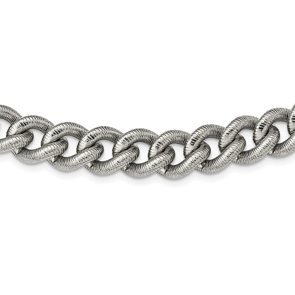 Textured Curb Chain Necklace, 23.75 Inch L6403