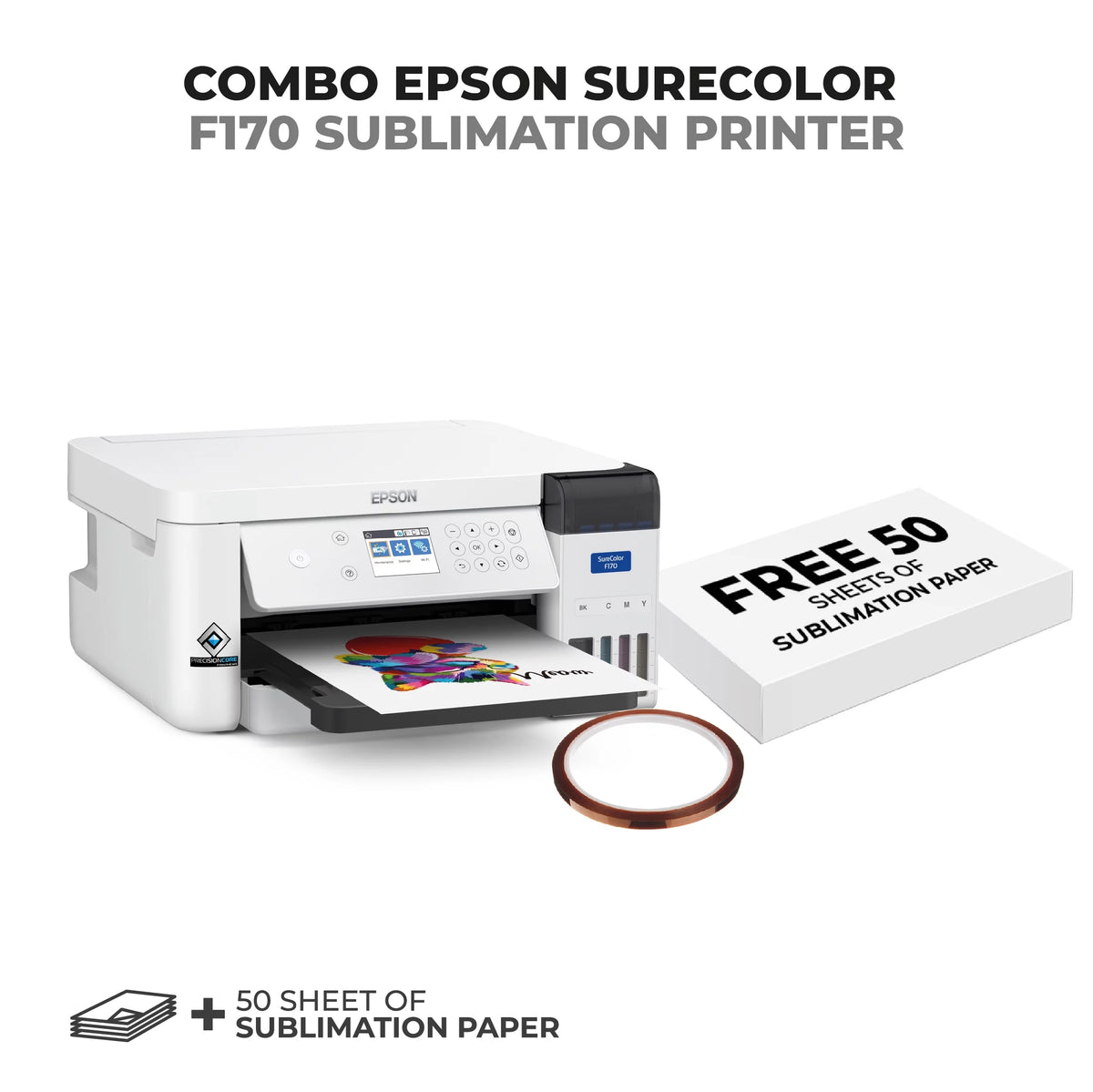 Dye Sublimation Printer with Sublimation Paper and Thermal Tape C24731
