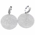 14K White Gold Round Drop Earring N789359