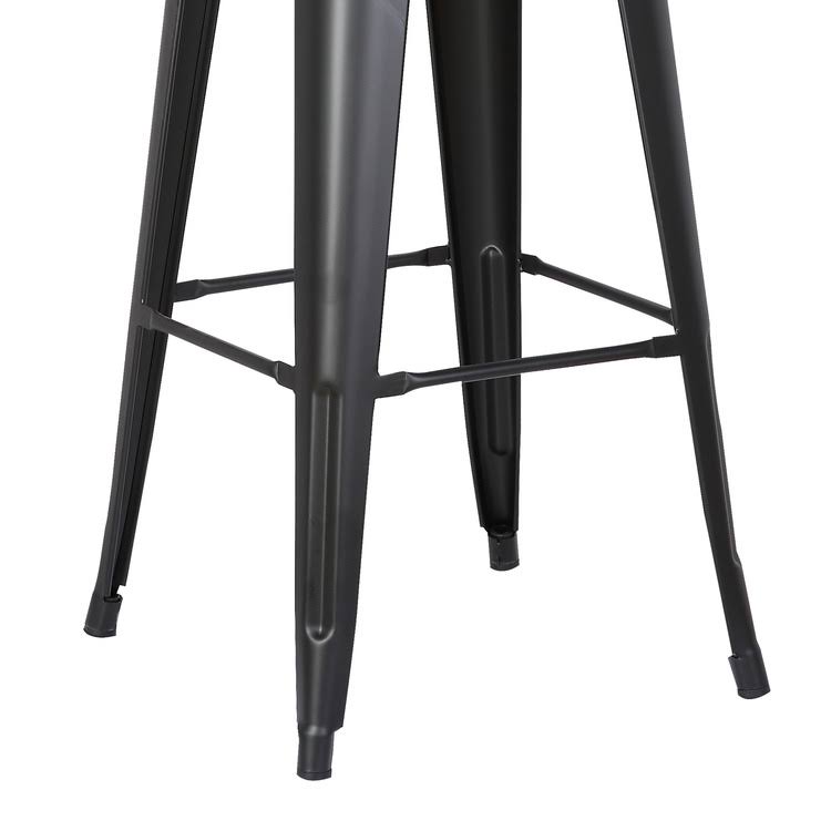 Square Wooden Counter Stool with Metal Legs Distressed White - Set of 2 Y58837