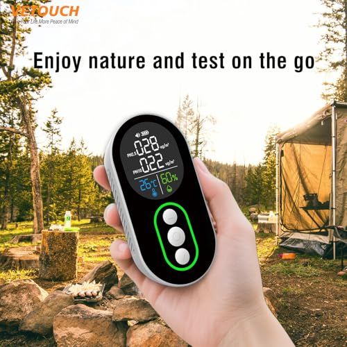Air Quality Monitor, Pm2.5 & Pm10 Particle Detector, Temperature and Humidity Display Q265005