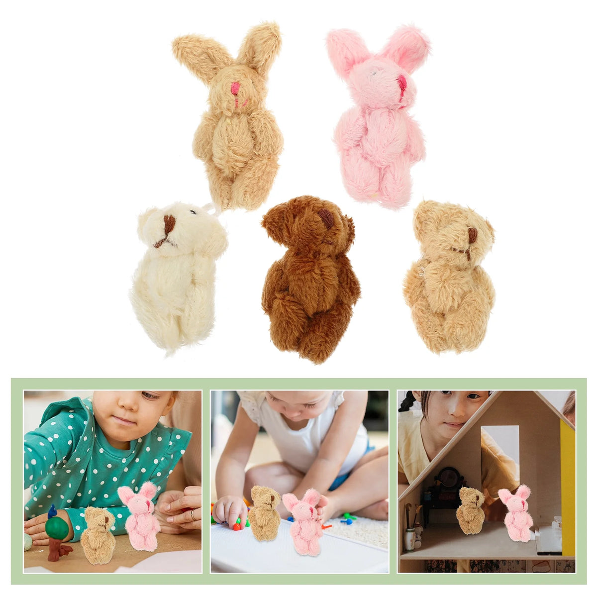 5pcs Miniature Plush Doll Figurines R87919