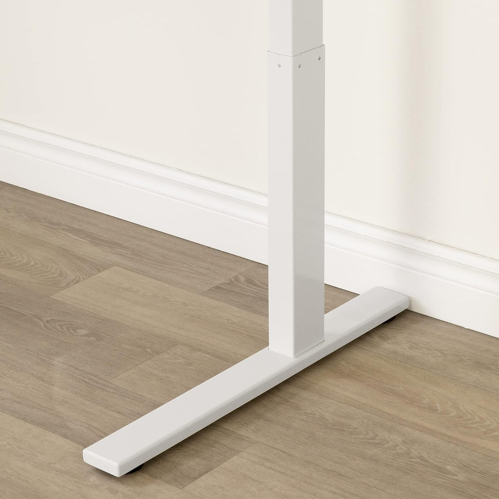 Adjustable Height Standing Desk with Built In Power Bar Soft Elm and Matte Black W467443