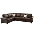 2 Piece Faux Leather Reversible Sectional Sofa Set in Espresso F701020