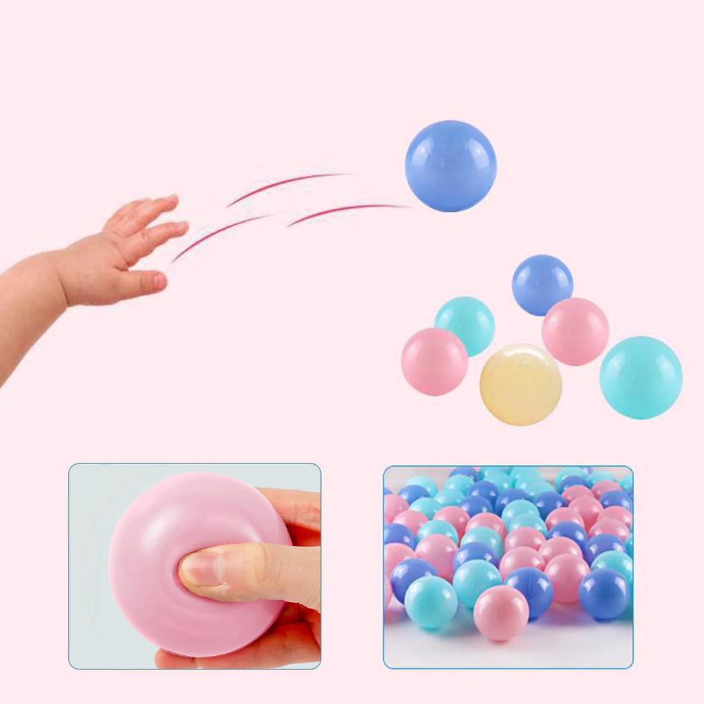 100Pcs Crush Proof Plastic Ball Pit Balls Mixed Colors B871464