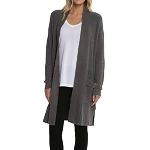 Black CozyChic Lite Long Weekend Cardi F722