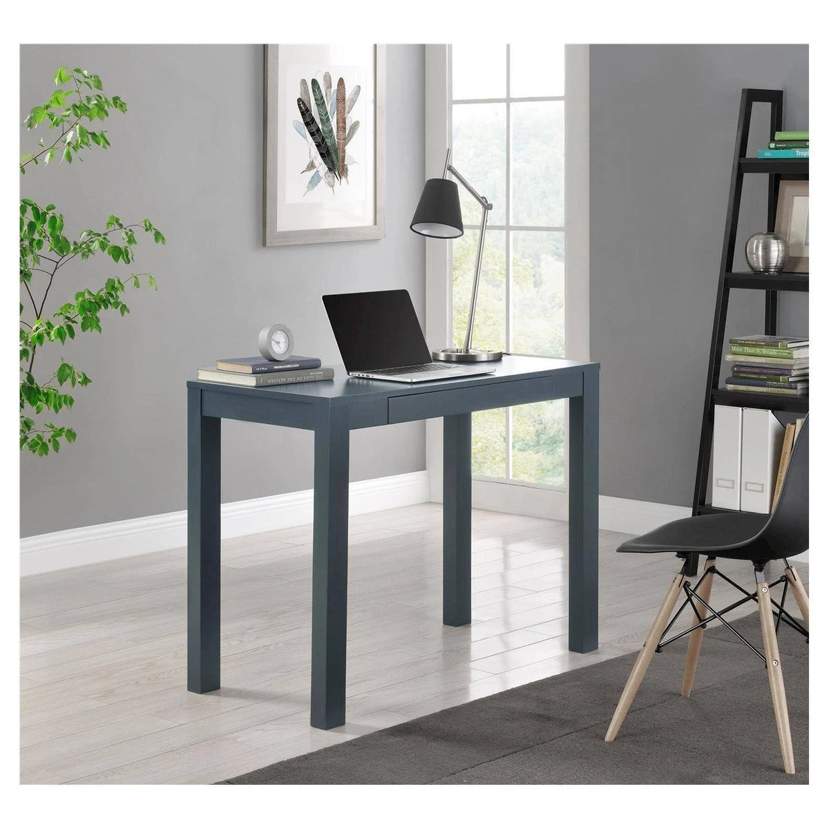 Gray Wood Writing Desk with Drawers G346490
