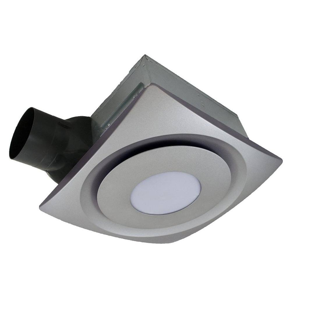 Satin Nickel Bathroom Fan with Light and Sensor L748197