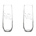 Set of 2 Stemless Glass Champagne Flutes 8.5 oz F69594