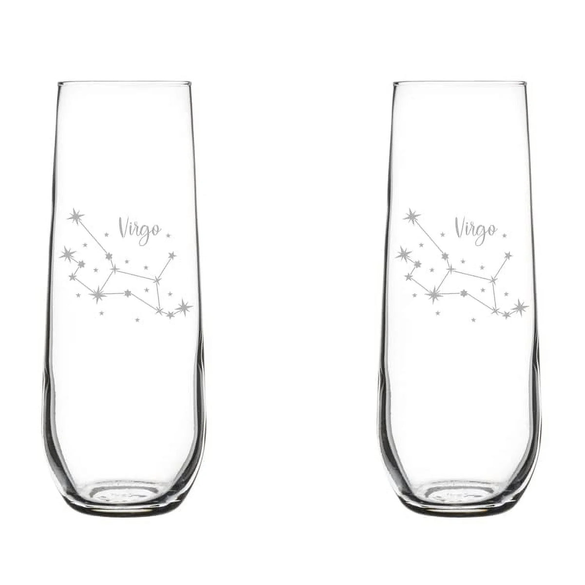 Set of 2 Stemless Glass Champagne Flutes 8.5 oz F69594