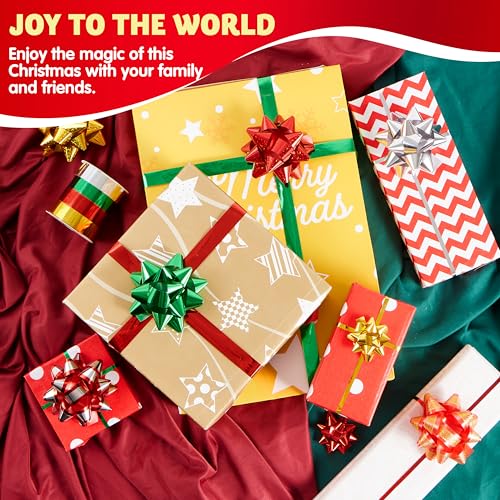 50 PCS Christmas Bows and Gift Ribbons with Curling Ribbons A65803