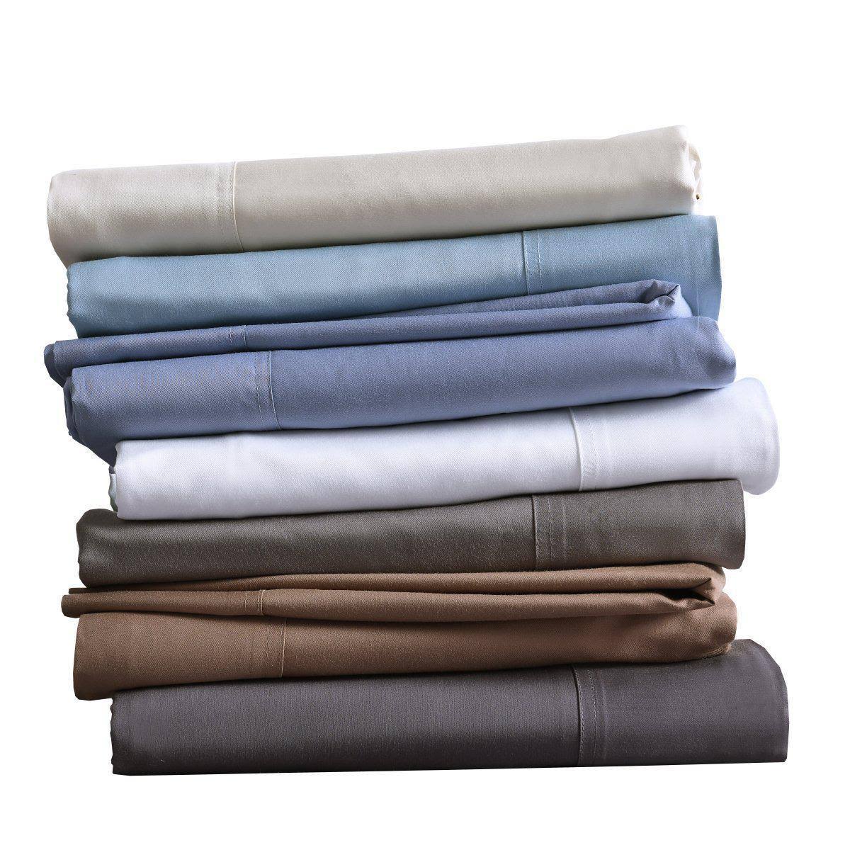 Split King Adjustable Bed Sheets Bamboo Hybrid White I396