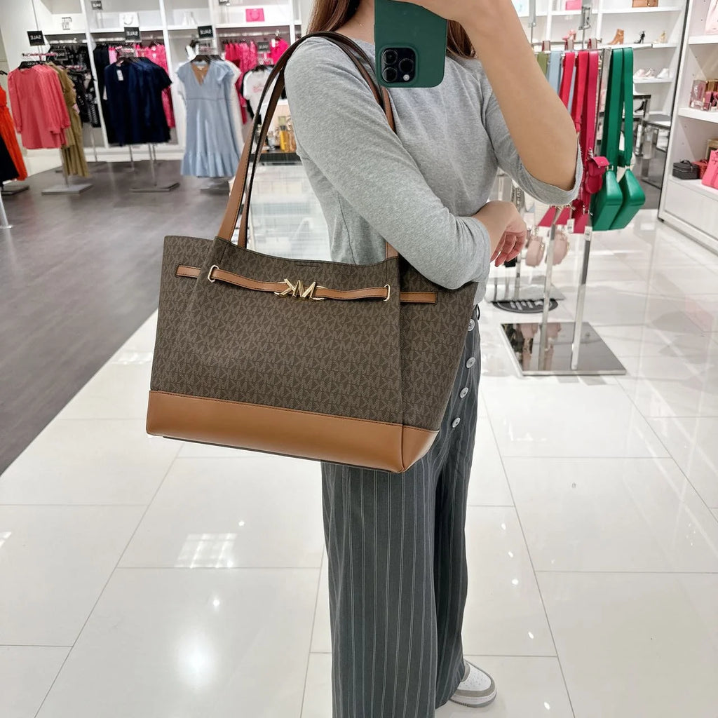 Brown Large Belted Tote L792