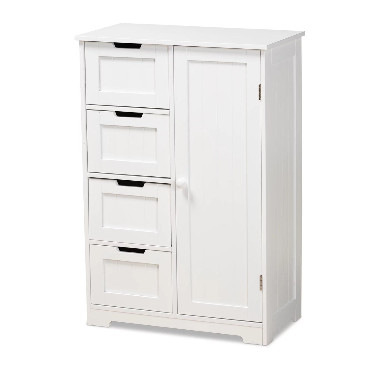 White 4-Drawer Wood Bathroom Storage Cabinet W31180