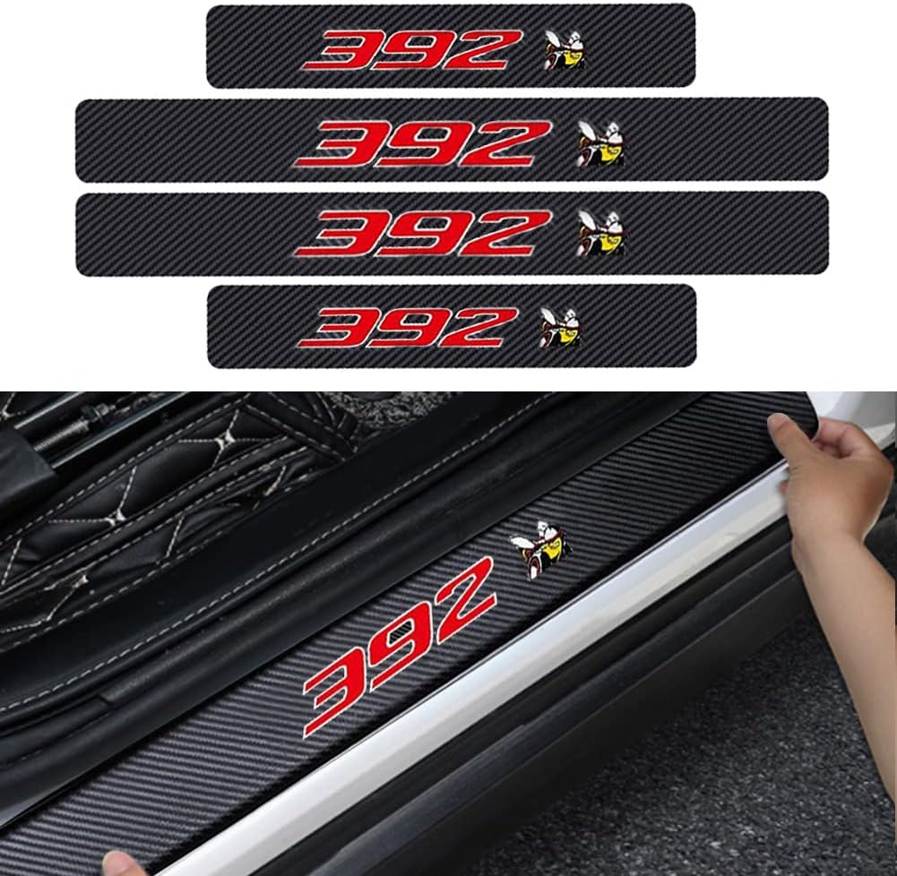 4PCS Carbon Fiber Door Sill Protector Z3689