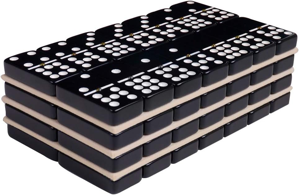 Black Double 9 Domino Set J6460