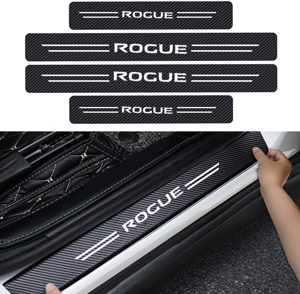 4PCS Carbon Fiber Door Sill Protector Z3689