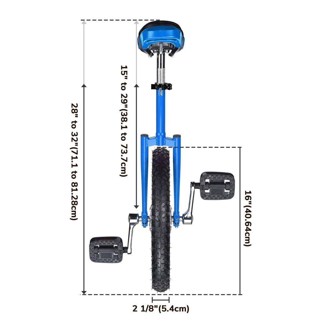 16 In Wheel Outdoor Unicycle Adjustable Seat W390909