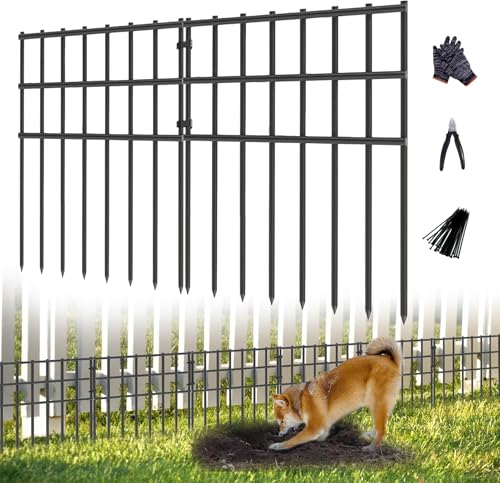 25 Pack 17in No Dig Rustproof Metal Garden Fence H190702