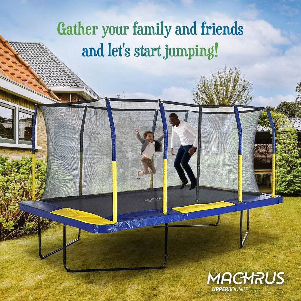 9' X 15' Rectangular Trampoline Set with Enclosure System A53884