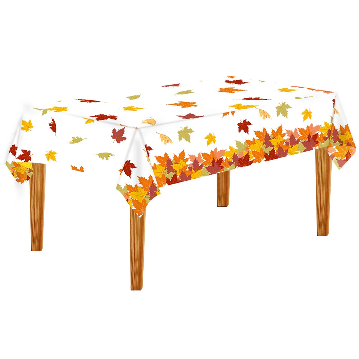 4.5x 9 FT Plastic Fall Leaf Tablecloth W664