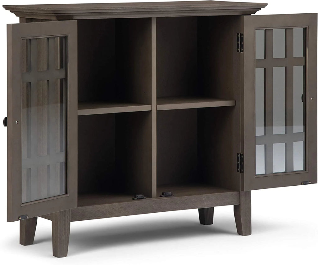 32 inch Wide Low Storage Media Cabinet with 2 Tempered Glass Doors S6334