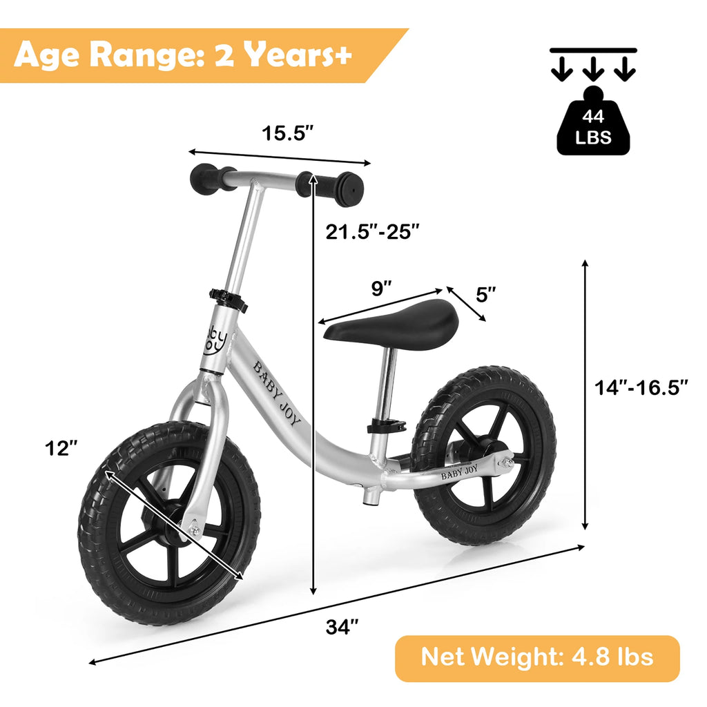 Aluminum Adjustable No Pedal Balance Bike D7361