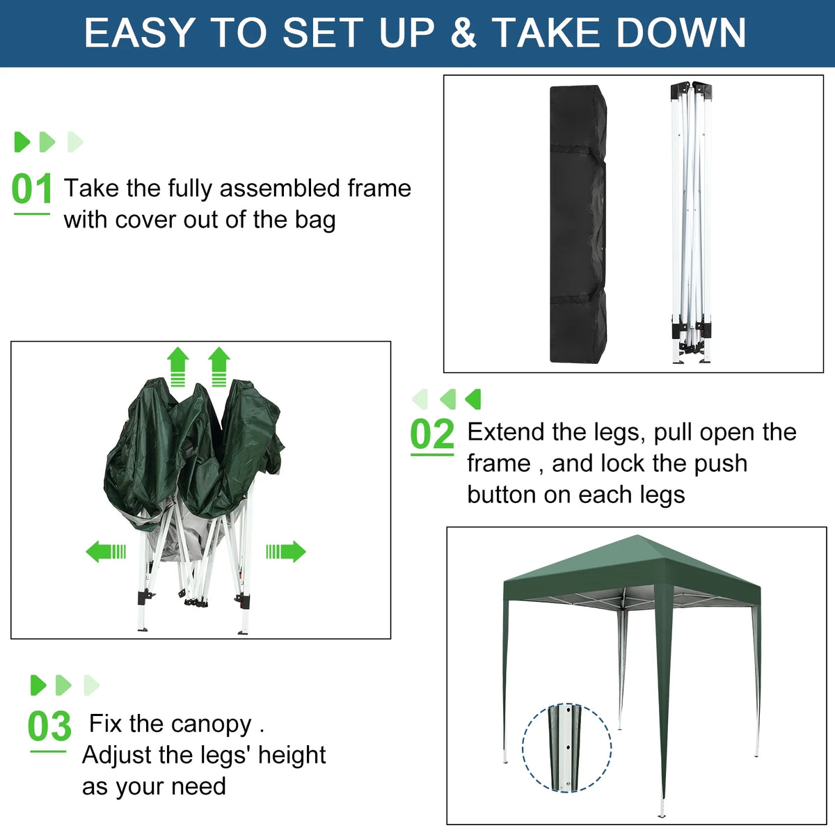 2x2m Waterproof Right-Angle Folding Tent D507